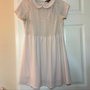 Forever 21 Blush Floral Embroidered Collar Dress